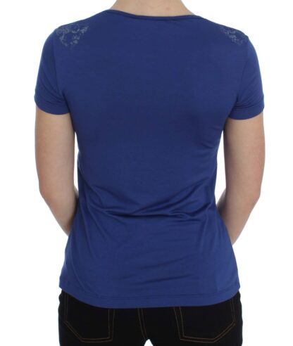 Ermanno Scervino - Elegant Blue Crew Neck Tee with Logo Detail