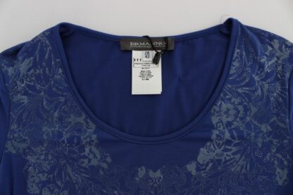 Ermanno Scervino - Elegant Blue Crew Neck Tee with Logo Detail