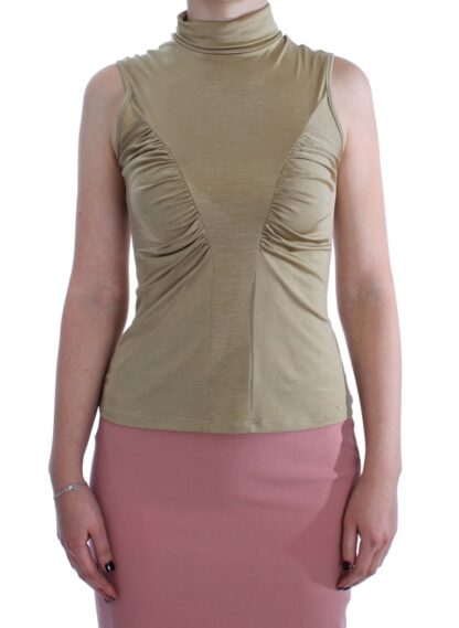 Exte - Glamorous Gold Turtleneck Vest Top