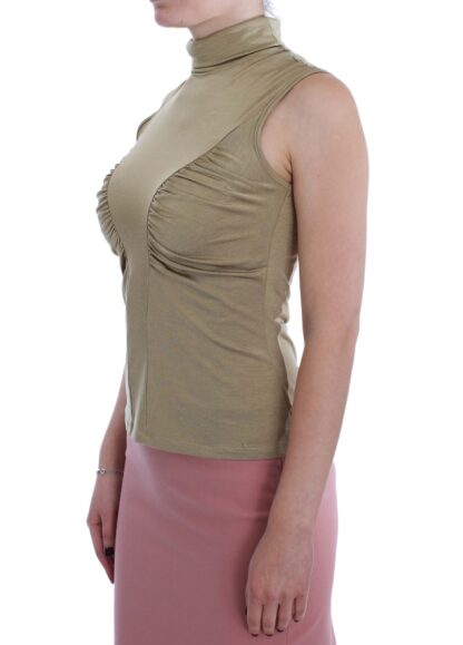 Exte - Glamorous Gold Turtleneck Vest Top