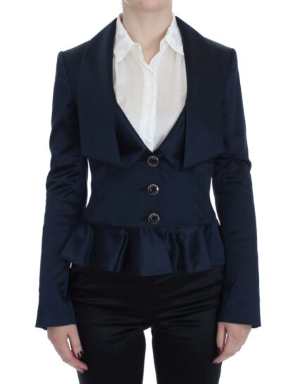 Exte - Elegant Blue Blazer Jacket with Designer Flair