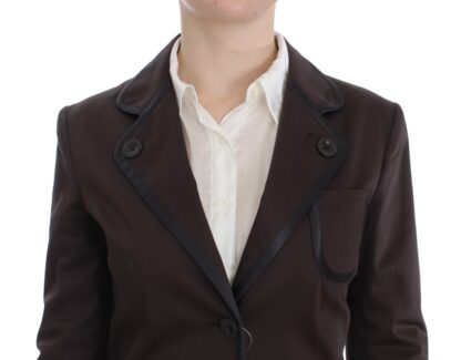 Exte - Chic Brown Cotton-Elastane Suit Set