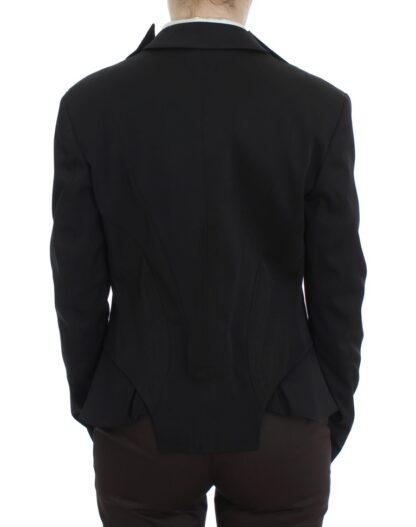 Exte - Elegant Black Stretch Blazer Jacket