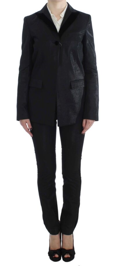 Exte - Elegant Three-Piece Black Pants Suit