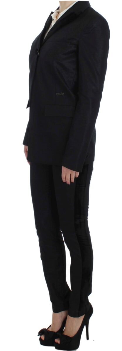 Exte - Elegant Three-Piece Black Pants Suit