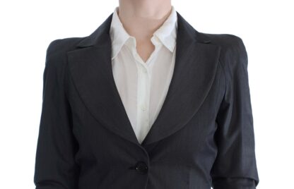 Exte - Chic Gray Cotton Blend Pantsuit Ensemble