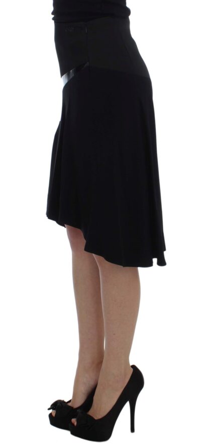 Exte - Chic Black and Blue Cotton Blend Skirt