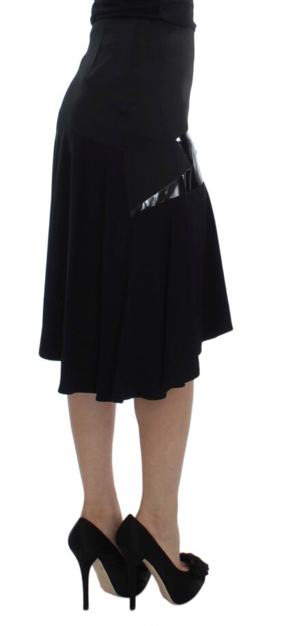 Exte - Chic Black and Blue Cotton Blend Skirt