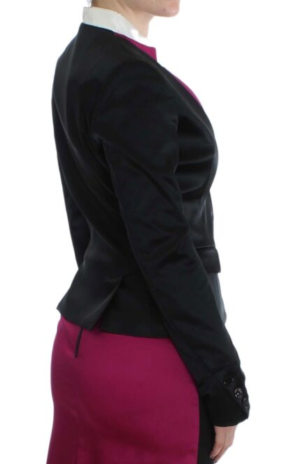 Exte - Chic Black and Pink Single-Breasted Blazer