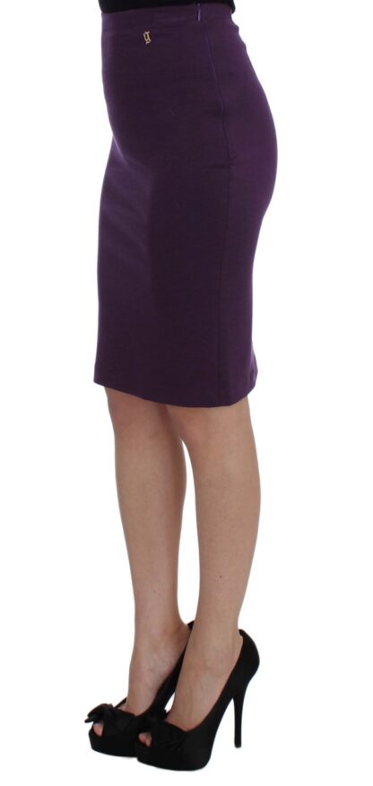 John Galliano - Elegant Purple Pencil Skirt