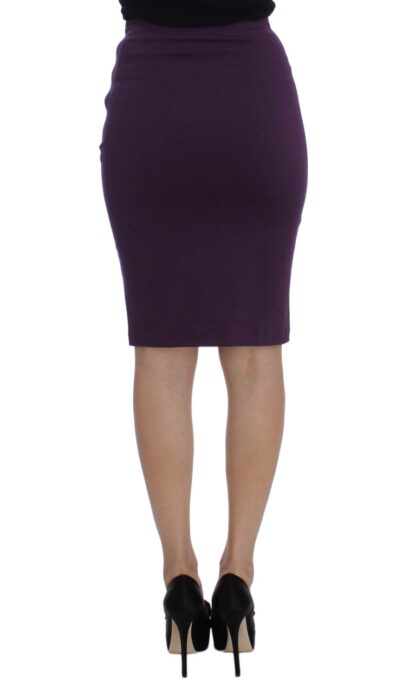 John Galliano - Elegant Purple Pencil Skirt