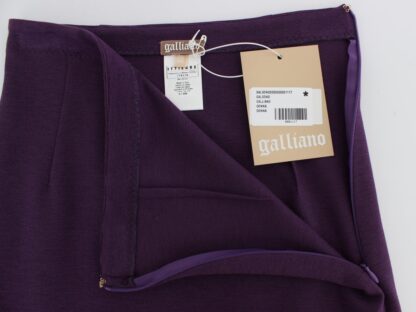 John Galliano - Elegant Purple Pencil Skirt