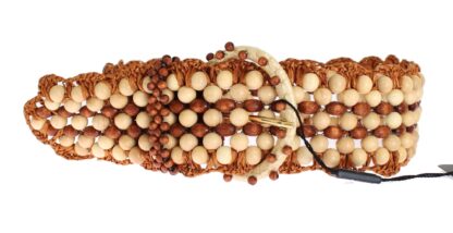 Dolce & Gabbana - Elegant Beaded Raffia Waist Belt