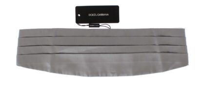 Dolce & Gabbana - Elegant Silver Silk Cummerbund