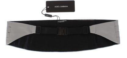 Dolce & Gabbana - Elegant Silver Silk Cummerbund