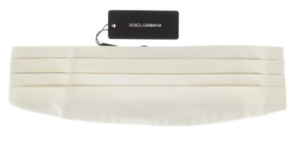 Dolce & Gabbana - Elegant White Silk Cummerbund