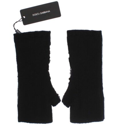 Dolce & Gabbana - Sequined Cashmere Fingerless Gloves