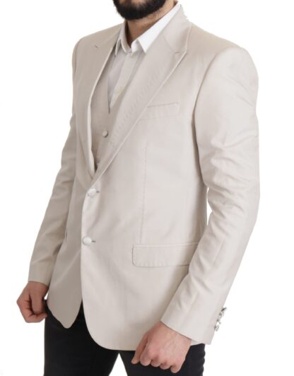 Dolce & Gabbana - Elegant Light Gray Silk Blend Suit Jacket Set