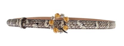 Dolce & Gabbana - Chic Gray Water Snake Leather Belt