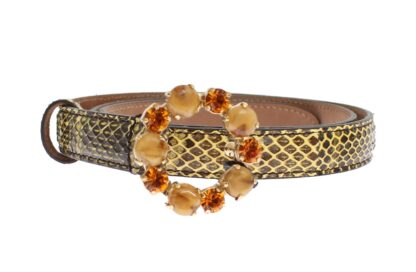 Dolce & Gabbana - Exquisite Water Snake Leather Belt in Gray