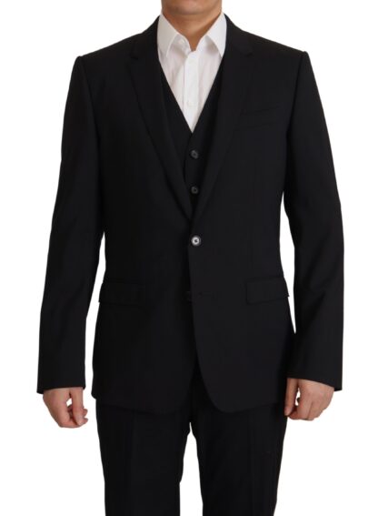 Dolce & Gabbana - Elegant Black Martini Blazer and Vest Ensemble