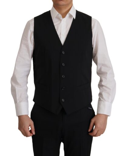 Dolce & Gabbana - Elegant Black Martini Blazer and Vest Ensemble