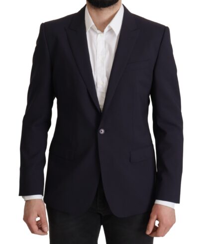 Dolce & Gabbana - Elegant Navy Wool Blend Slim Blazer