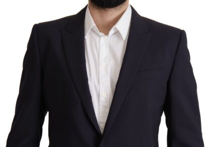 Dolce & Gabbana - Elegant Navy Wool Blend Slim Blazer