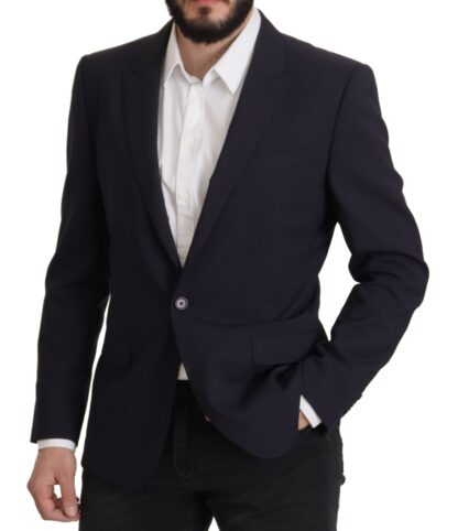 Dolce & Gabbana - Elegant Navy Wool Blend Slim Blazer