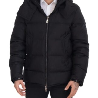 Dolce & Gabbana - Elegant Black Bomber Jacket with Hood