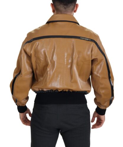 Dolce & Gabbana - Elegant Dark Camel Zip Blouson Jacket