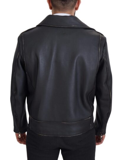 Dolce & Gabbana - Elegant Black Leather Biker Jacket