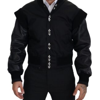 Dolce & Gabbana - Elite Black Leather Hooded Bomber Jacket