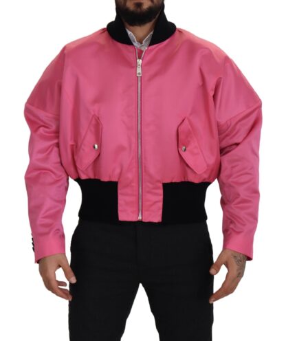 Dolce & Gabbana - Elegant Pink Nylon Bomber Jacket