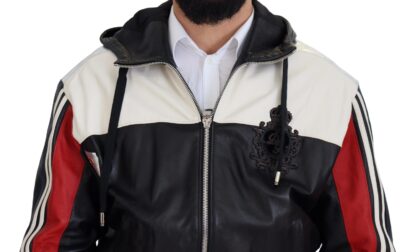 Dolce & Gabbana - Elite Black Leather Hooded Bomber Jacket