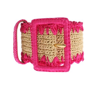 Dolce & Gabbana - Elegant Pink Viscose Logo Belt