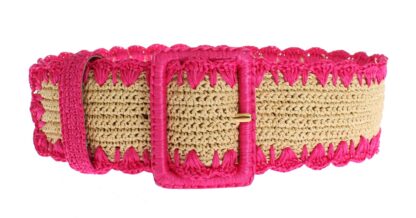 Dolce & Gabbana - Elegant Pink Viscose Logo Belt