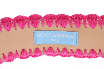 Dolce & Gabbana - Elegant Pink Viscose Logo Belt