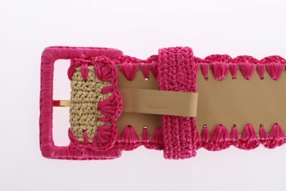 Dolce & Gabbana - Elegant Pink Viscose Logo Belt