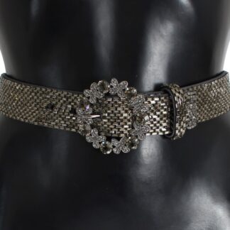 Dolce & Gabbana - Elegant Black Crystal Beaded Leather Gloves