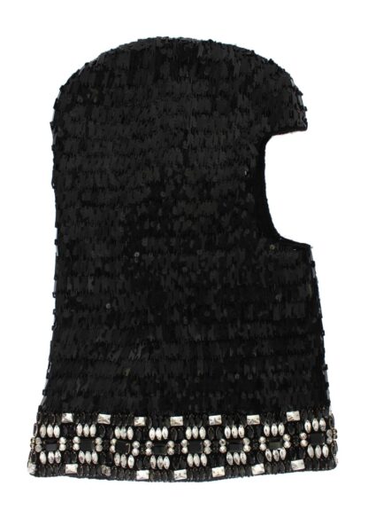 Dolce & Gabbana - Elegant Black Sequined Crystal Hooded Scarf Wrap