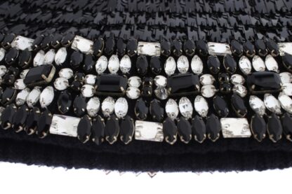 Dolce & Gabbana - Elegant Black Sequined Crystal Hooded Scarf Wrap