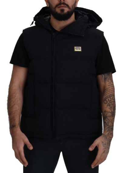 Dolce & Gabbana - Sleek Black Hooded Short Sleeve Jacket