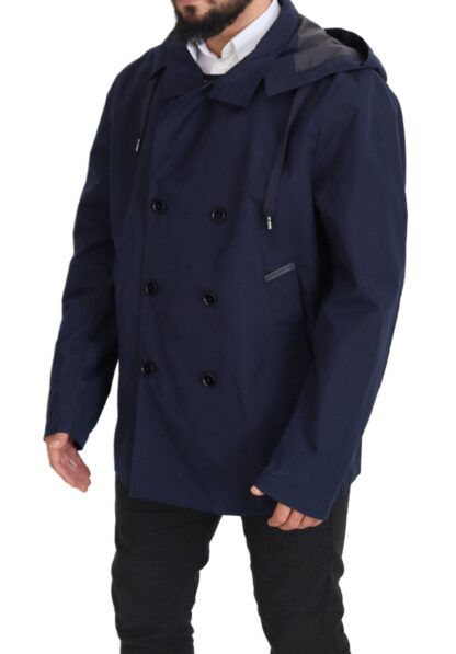 Dolce & Gabbana - Elegant Double-Breasted Blue Parka Jacket