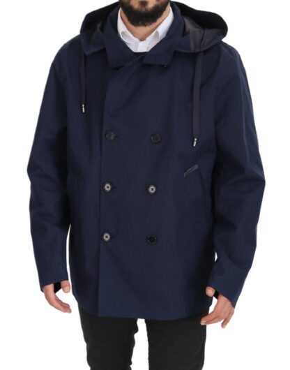 Dolce & Gabbana - Elegant Double-Breasted Blue Parka Jacket