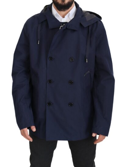 Dolce & Gabbana - Elegant Double-Breasted Blue Parka Jacket