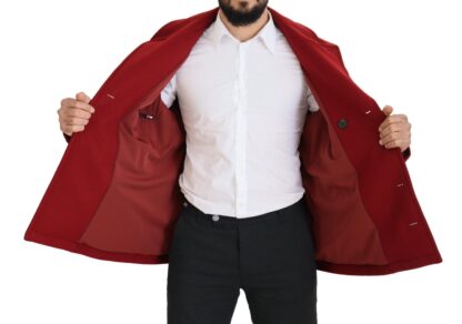 Dolce & Gabbana - Elegant Red Double Breasted Wool Jacket