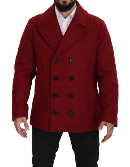 Dolce & Gabbana - Elegant Red Double Breasted Wool Jacket