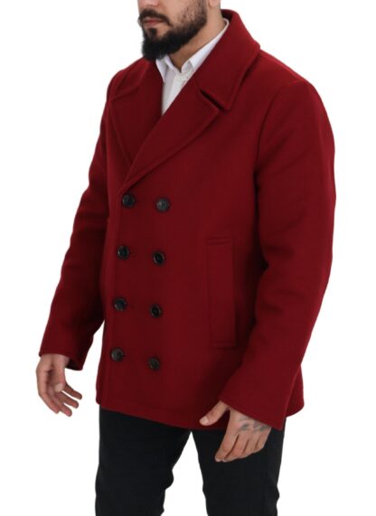 Dolce & Gabbana - Elegant Red Double Breasted Wool Jacket