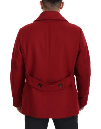 Dolce & Gabbana - Elegant Red Double Breasted Wool Jacket